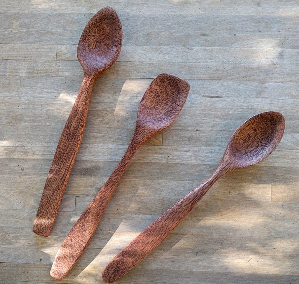 Mahogany. First spoons by The Three Sisters